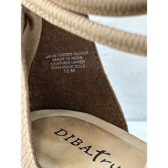 Diba True Green Clover Snakeskin Print Platform Wedge Beige Gold Size 12 NIB - Picture 7 of 8